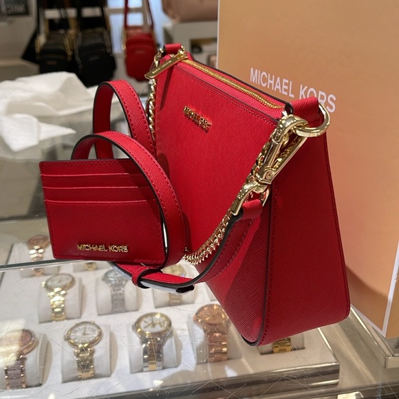MICHAEL KORS 
JST Leather Crossbody XBody Shoulder Bag + Card Holder Boxed Set - Picture 16 of 16